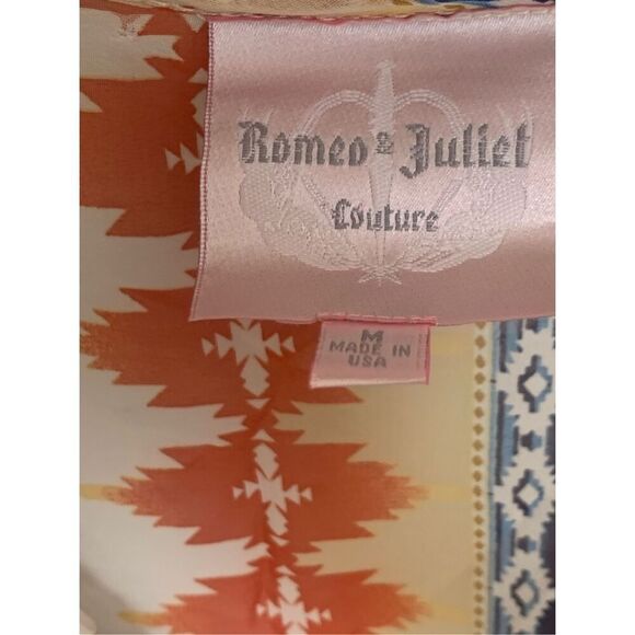 Romeo & Juliet Couture Sheer Geometric Kaftan Maxi Dress, Size M, Beach Cover Up - Picture 3 of 4